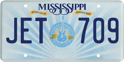 MS license plate JET709