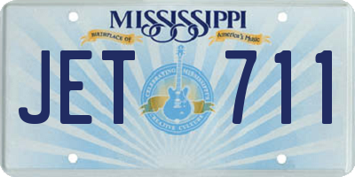 MS license plate JET711