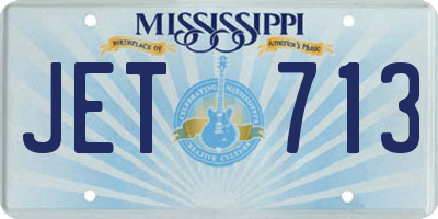 MS license plate JET713