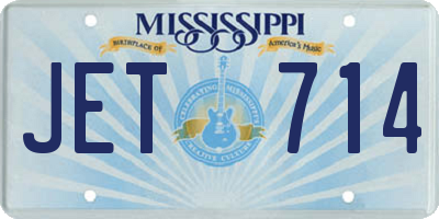 MS license plate JET714