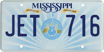 MS license plate JET716