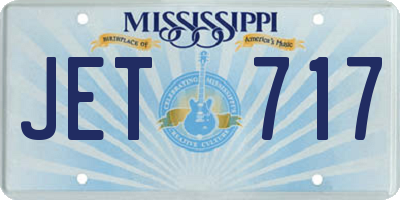 MS license plate JET717