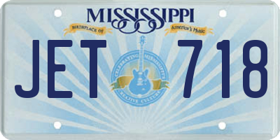 MS license plate JET718