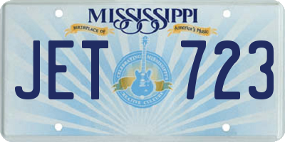 MS license plate JET723