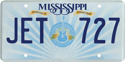 MS license plate JET727