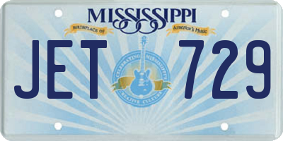 MS license plate JET729