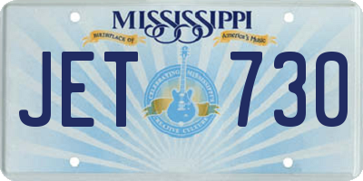 MS license plate JET730