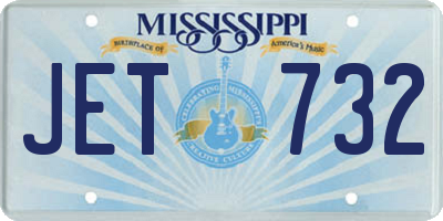 MS license plate JET732