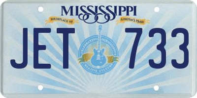 MS license plate JET733