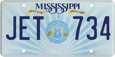 MS license plate JET734