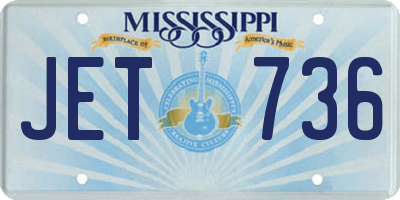 MS license plate JET736
