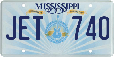 MS license plate JET740