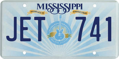 MS license plate JET741