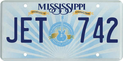 MS license plate JET742