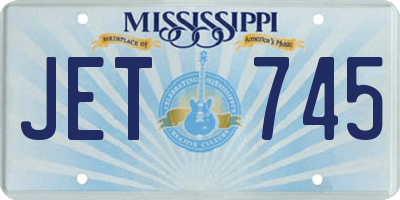 MS license plate JET745
