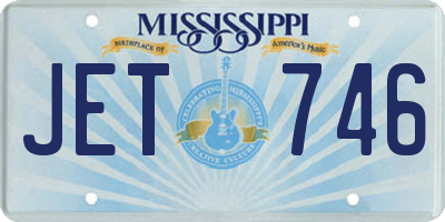 MS license plate JET746