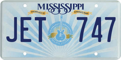 MS license plate JET747