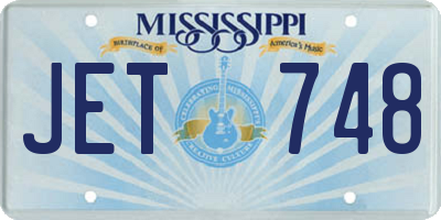 MS license plate JET748