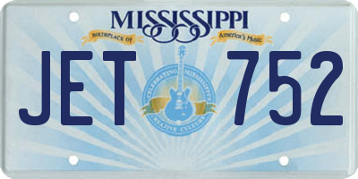 MS license plate JET752
