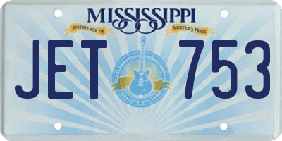MS license plate JET753