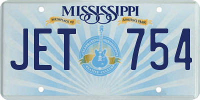 MS license plate JET754