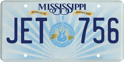 MS license plate JET756
