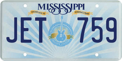 MS license plate JET759
