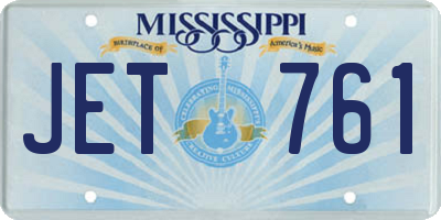 MS license plate JET761