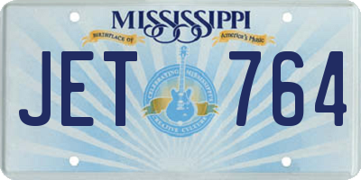 MS license plate JET764