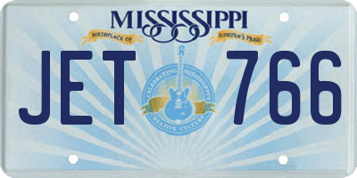 MS license plate JET766