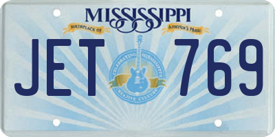 MS license plate JET769