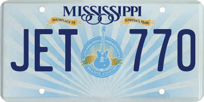 MS license plate JET770