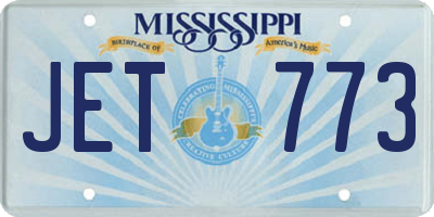 MS license plate JET773