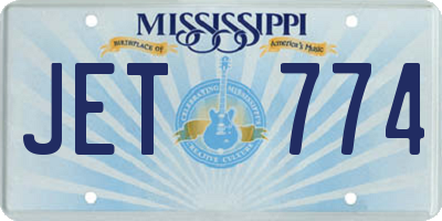 MS license plate JET774