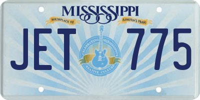 MS license plate JET775