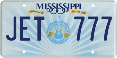 MS license plate JET777