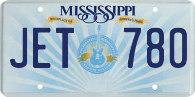 MS license plate JET780