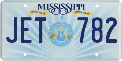 MS license plate JET782