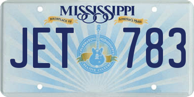 MS license plate JET783