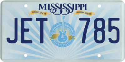 MS license plate JET785