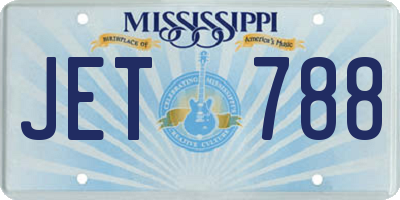 MS license plate JET788