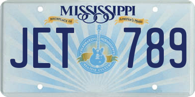 MS license plate JET789