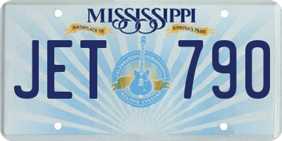 MS license plate JET790