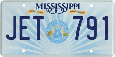 MS license plate JET791