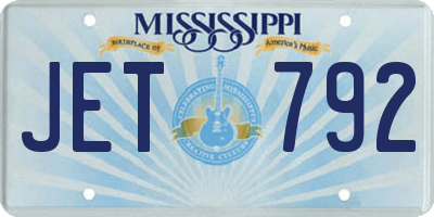 MS license plate JET792