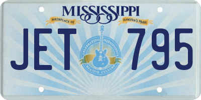 MS license plate JET795