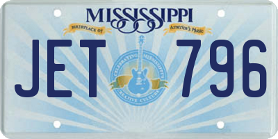 MS license plate JET796