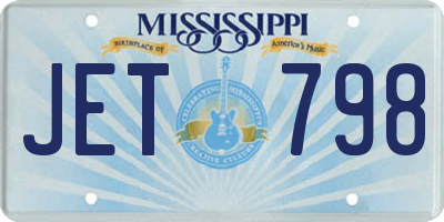MS license plate JET798