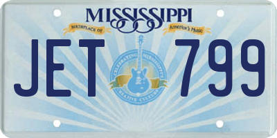 MS license plate JET799