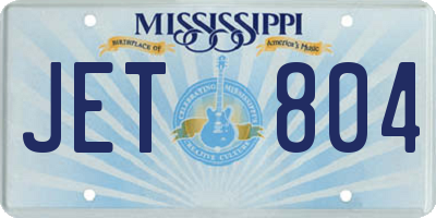 MS license plate JET804